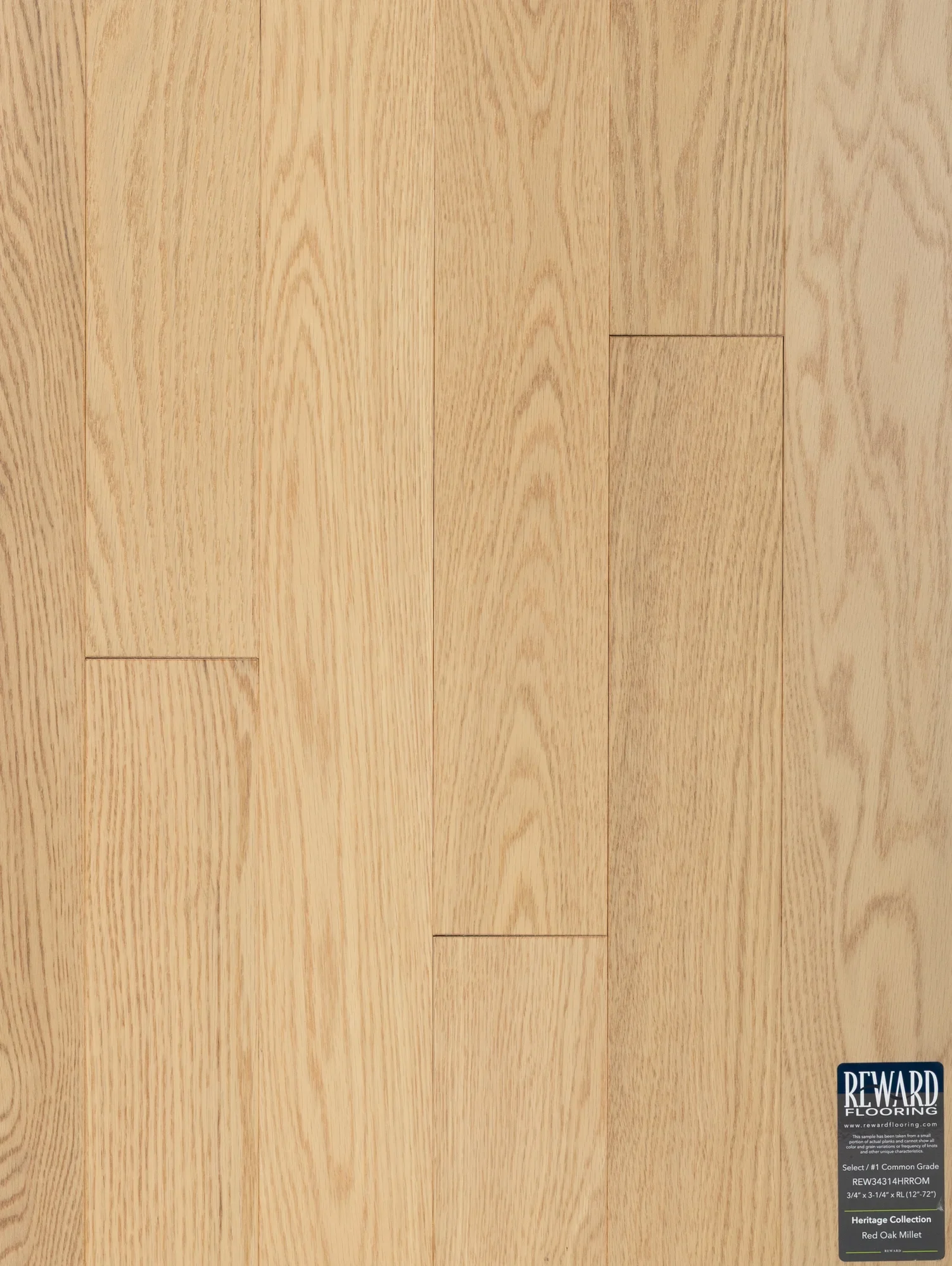 Red Oak Millet 3-1/4" – Natural Red Oak Solid Hardwood flooring, Heritage collection by Reward Hardwood