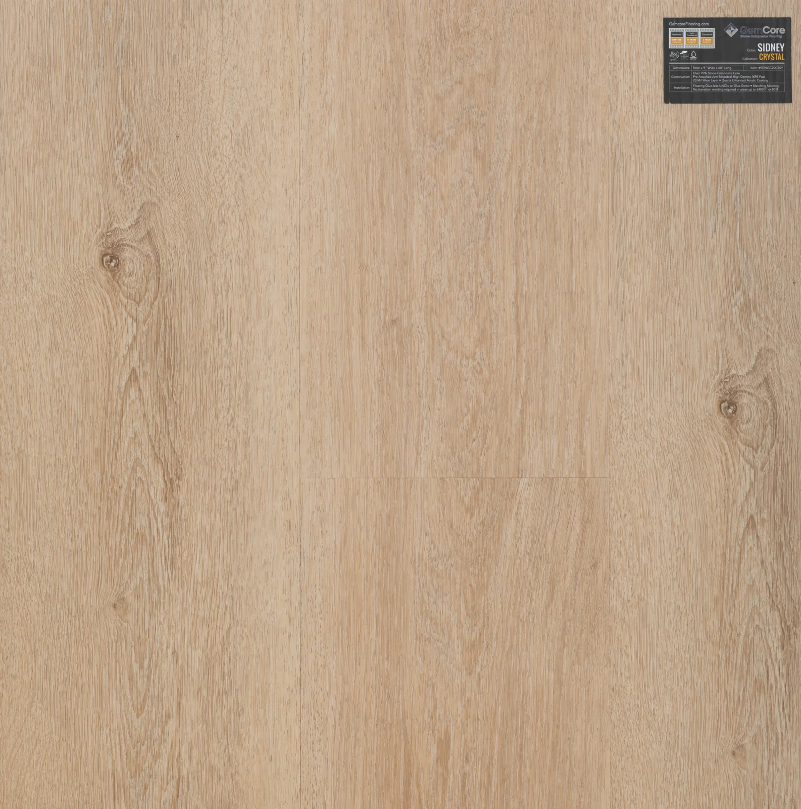 GemCore Crystal Sidney wood-look stone composite flooring
