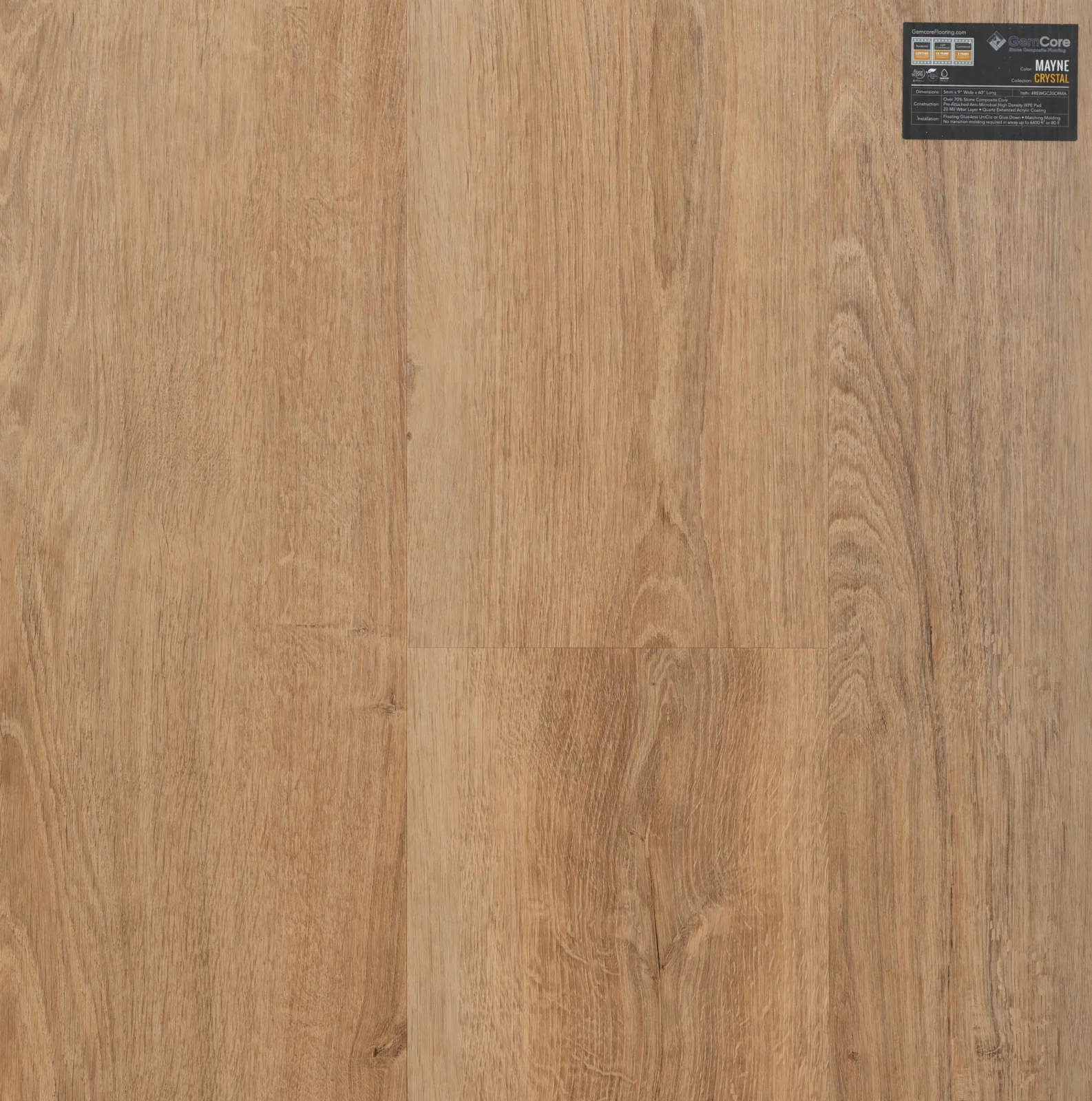 GemCore Crystal Mayne wood-look stone composite flooring