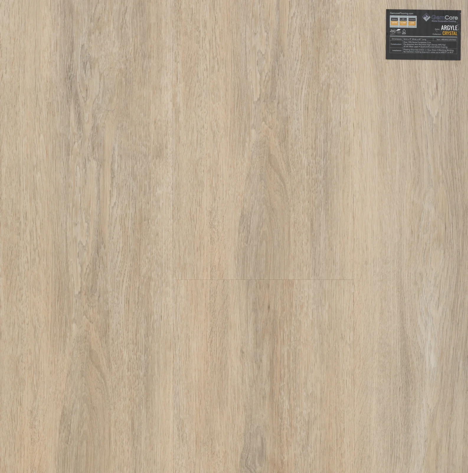 GemCore Crystal Argyle wood-look stone composite flooring