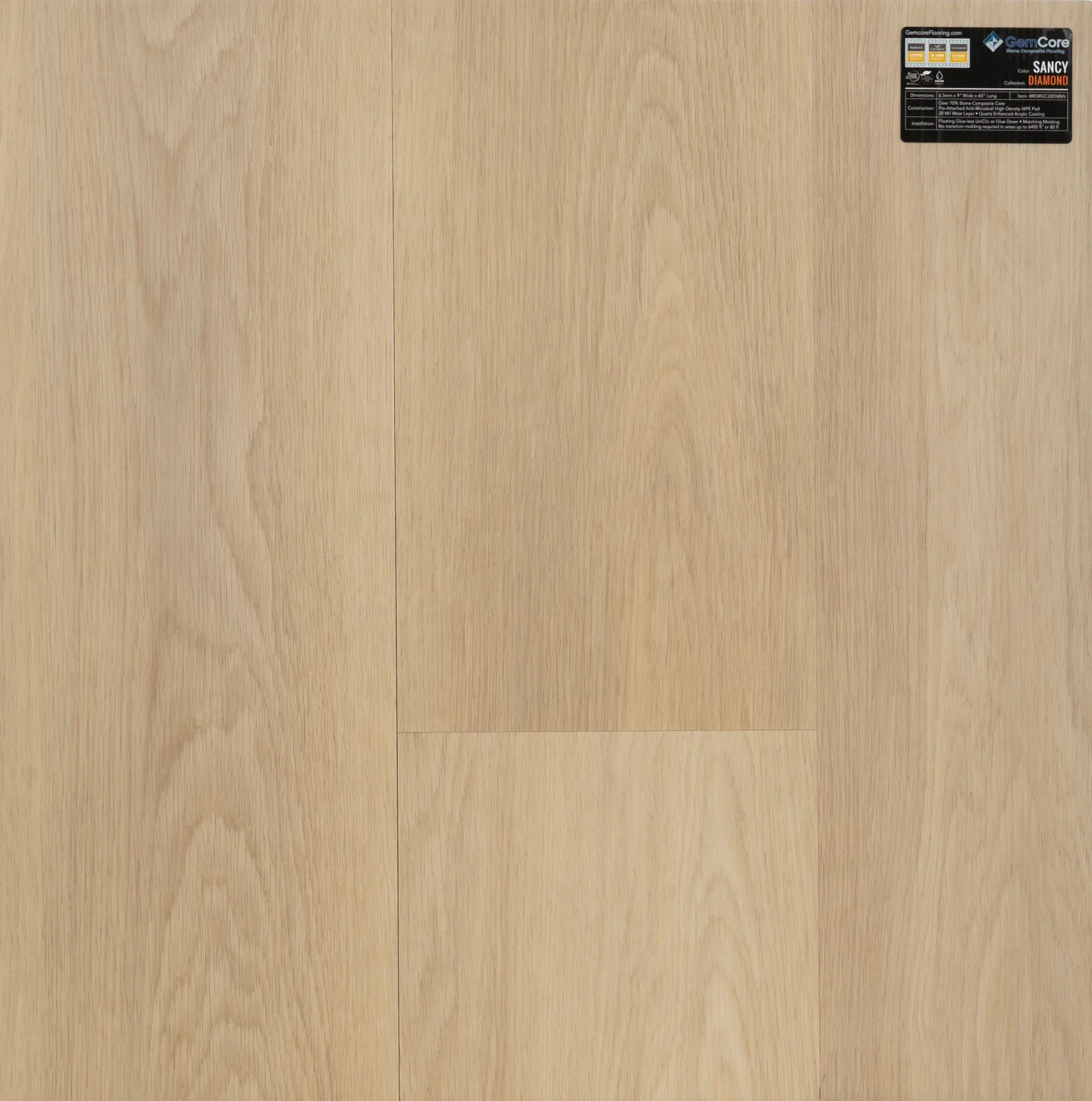 GemCore Diamond Sancy wood-look stone composite flooring