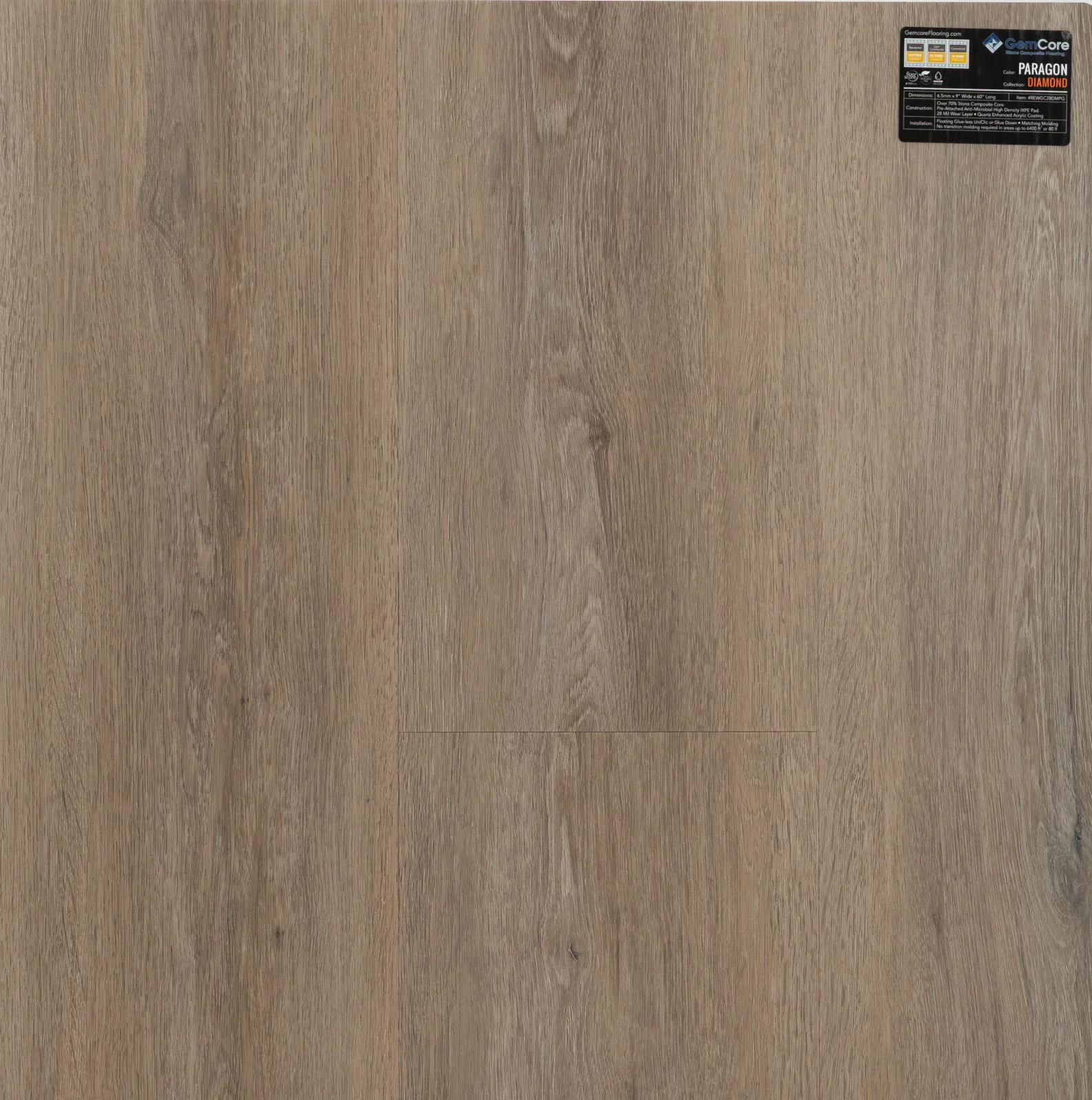 GemCore Diamond Paragon wood-look stone composite flooring