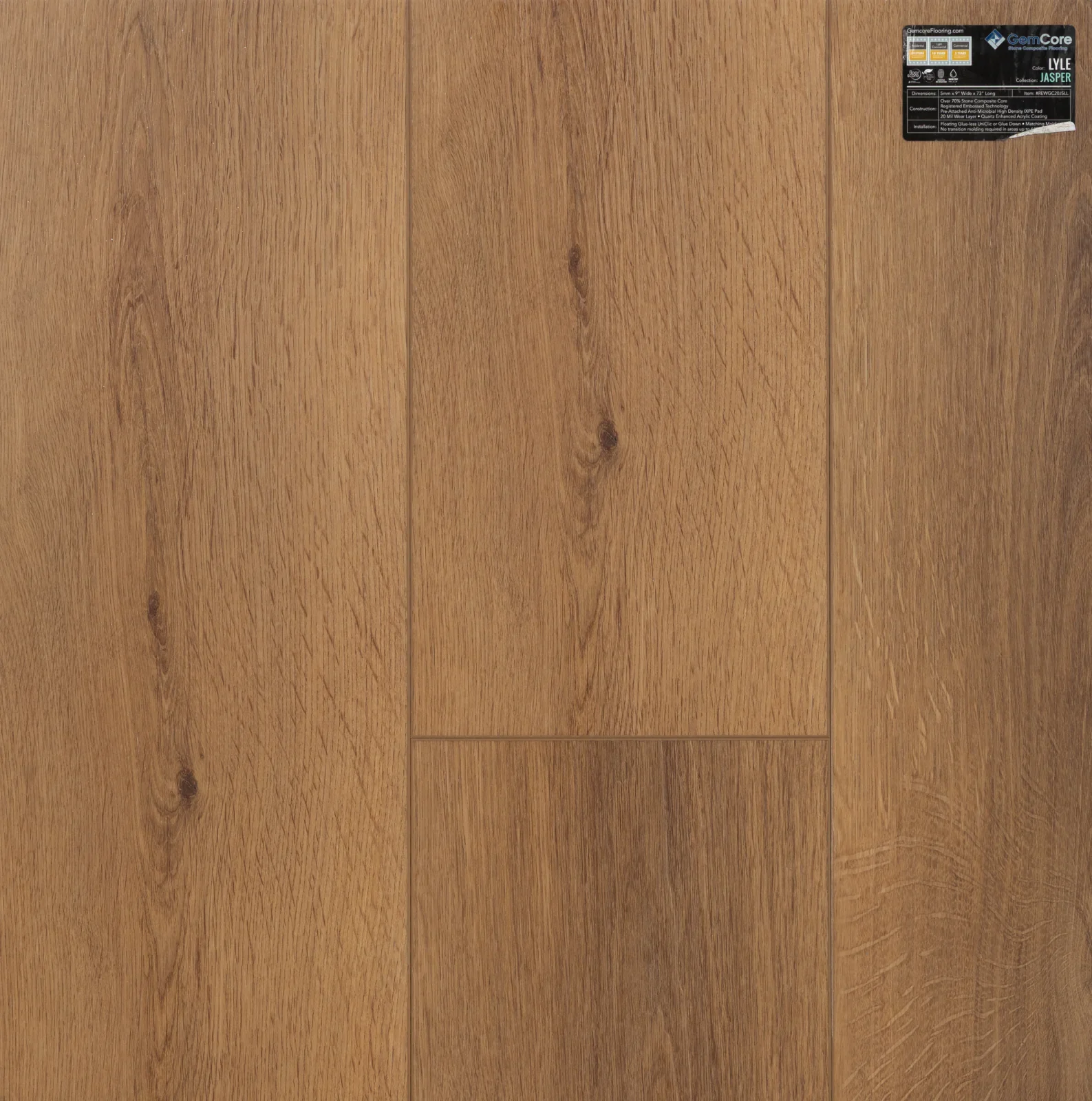 GemCore Jasper Lyle wood-look stone composite flooring