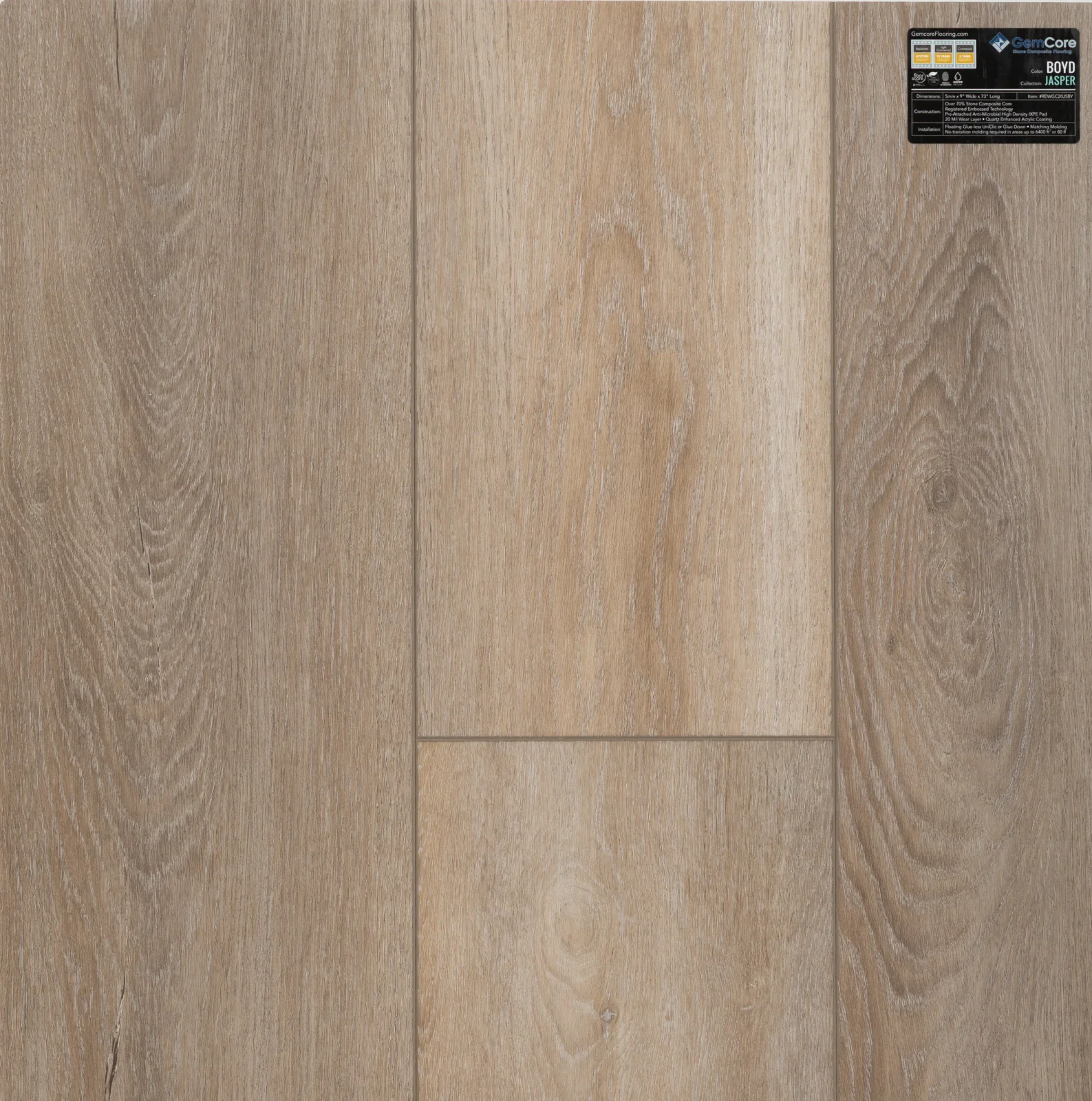 GemCore Jasper Boyd wood-look stone composite flooring