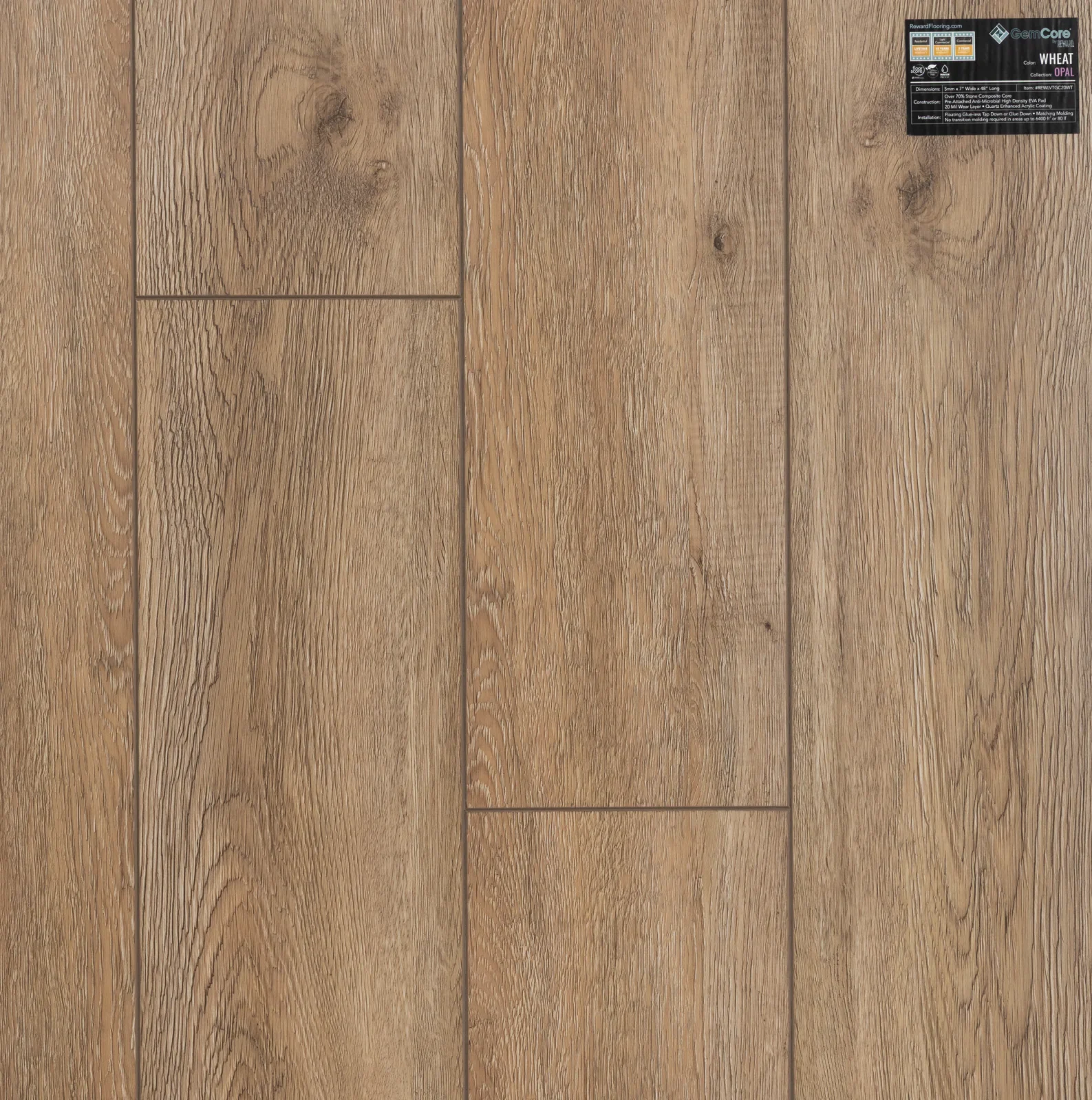 GemCore Opal Wheat wood-look stone composite flooring