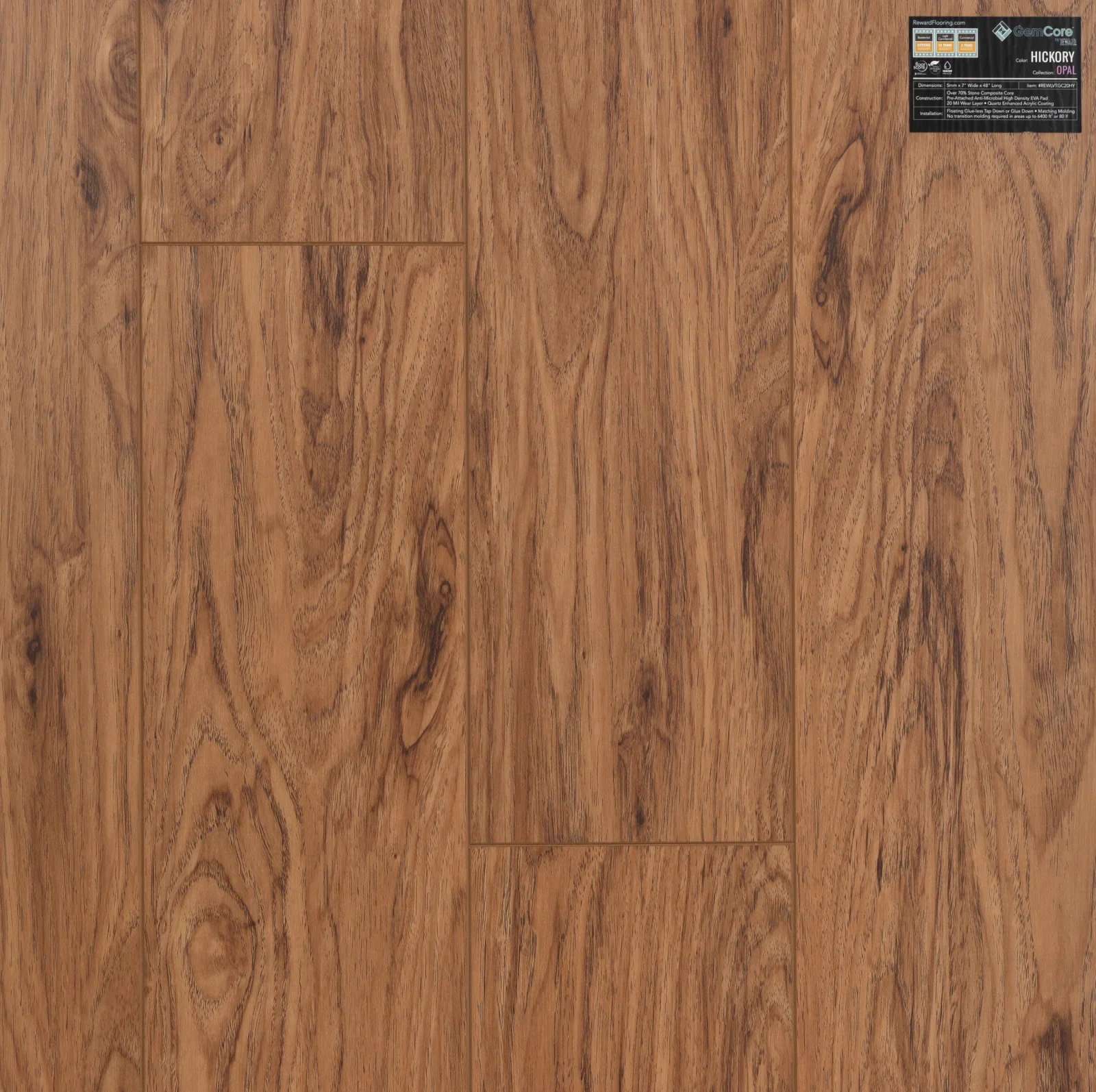 GemCore Opal Hickory wood-look stone composite flooring