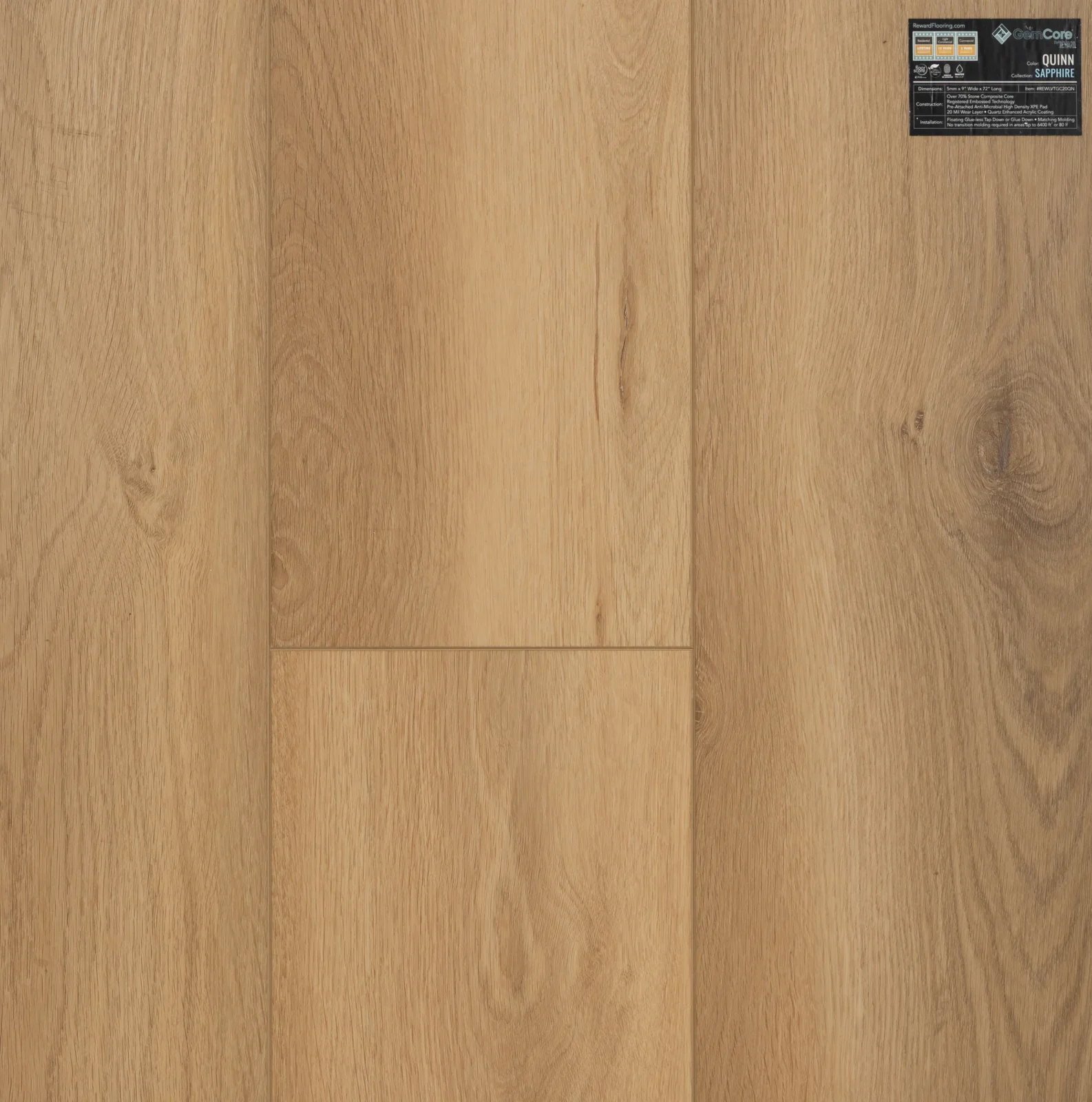 GemCore Sapphire Quinn wood-look stone composite flooring