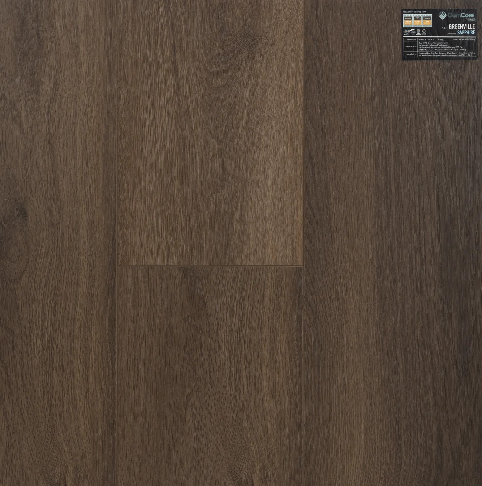 GemCore Sapphire Greenville wood-look stone composite flooring
