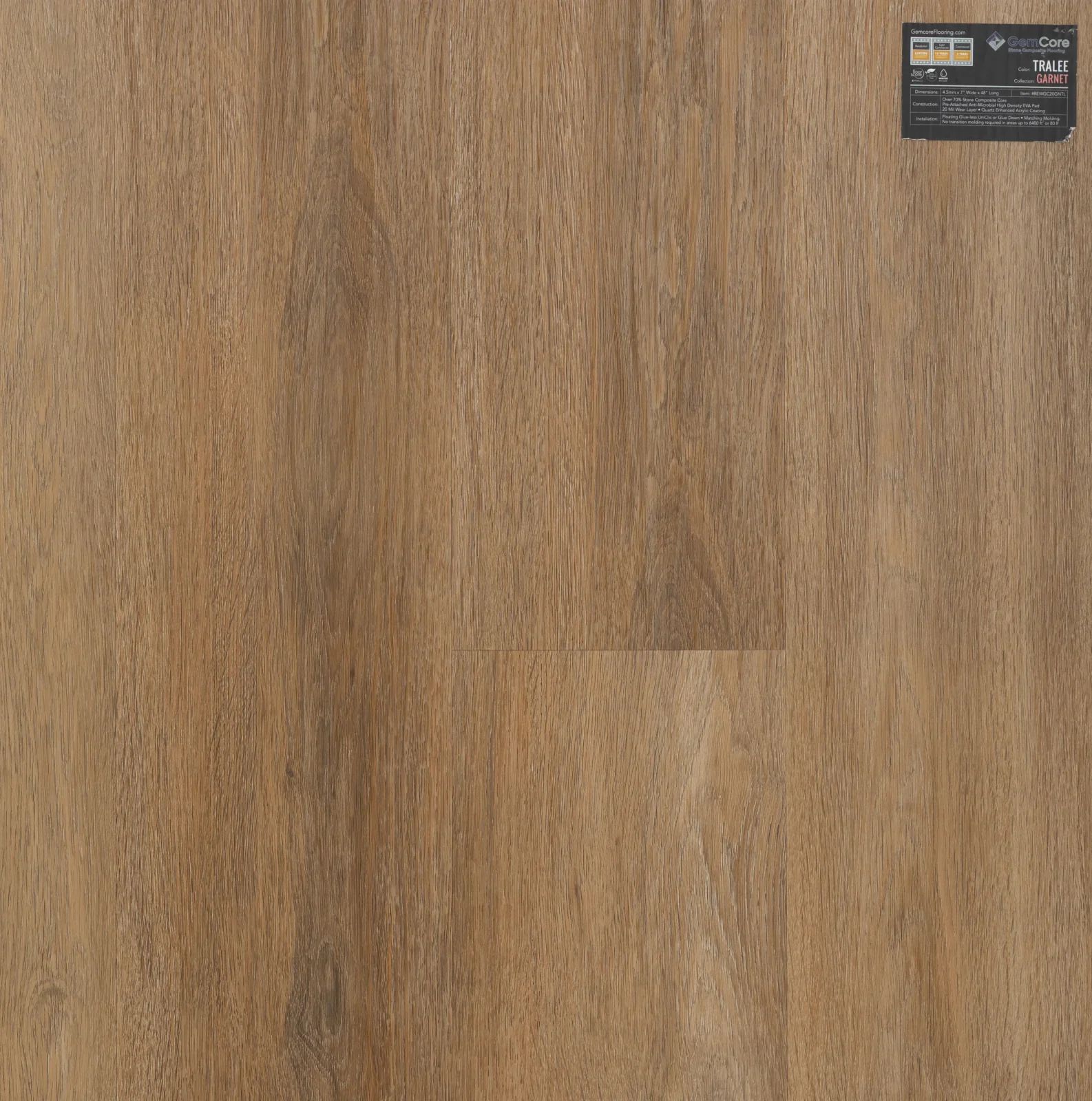 GemCore Garnet Tralee wood-look stone composite flooring