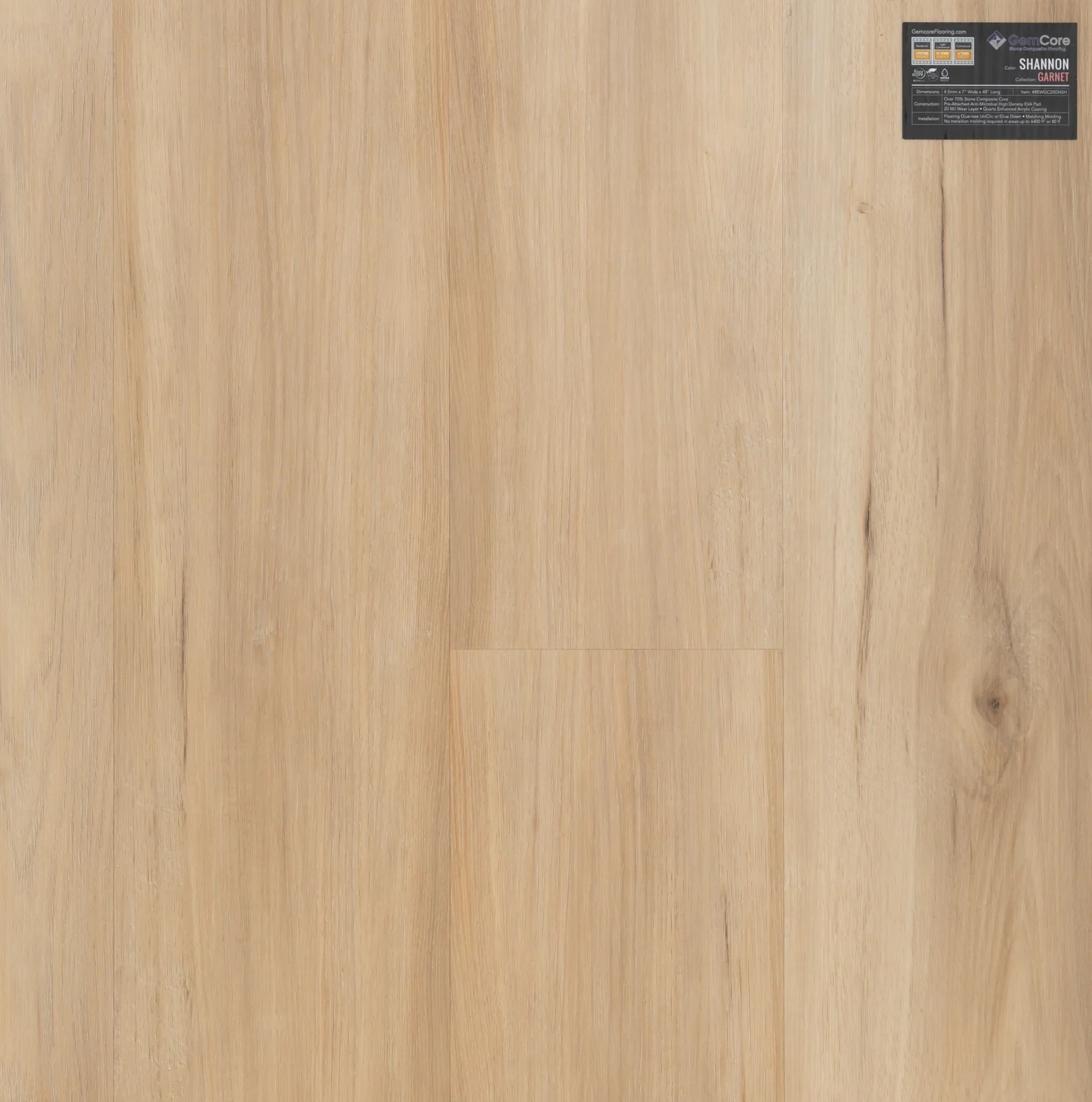 GemCore Garnet Shannon wood-look stone composite flooring