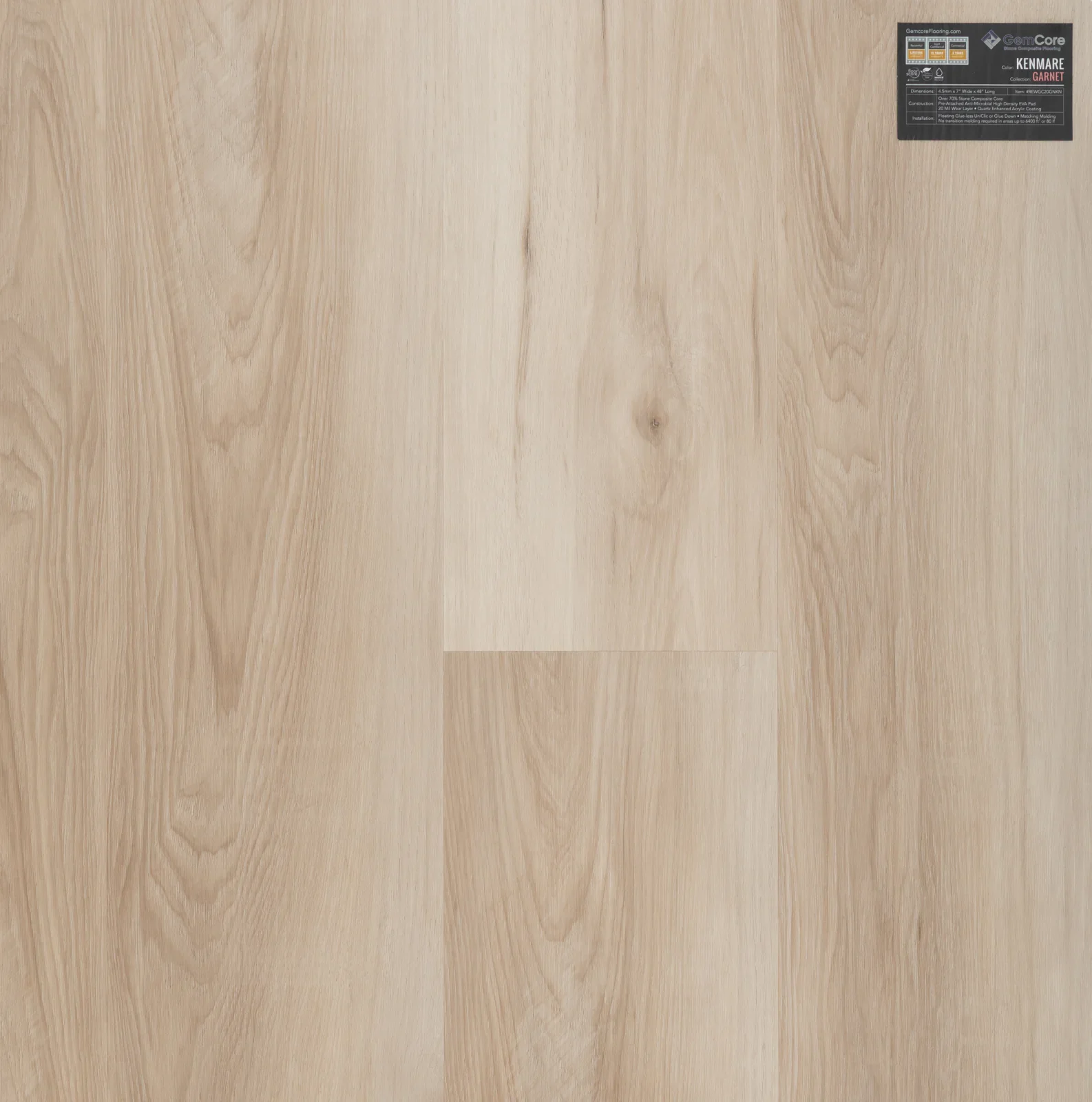 GemCore Garnet Kenmare wood-look stone composite flooring