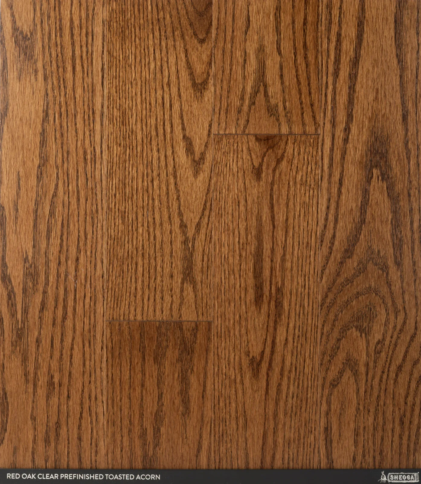 Sheoga Clear Red Oak Toasted Acorn prefinished solid hardwood flooring sample