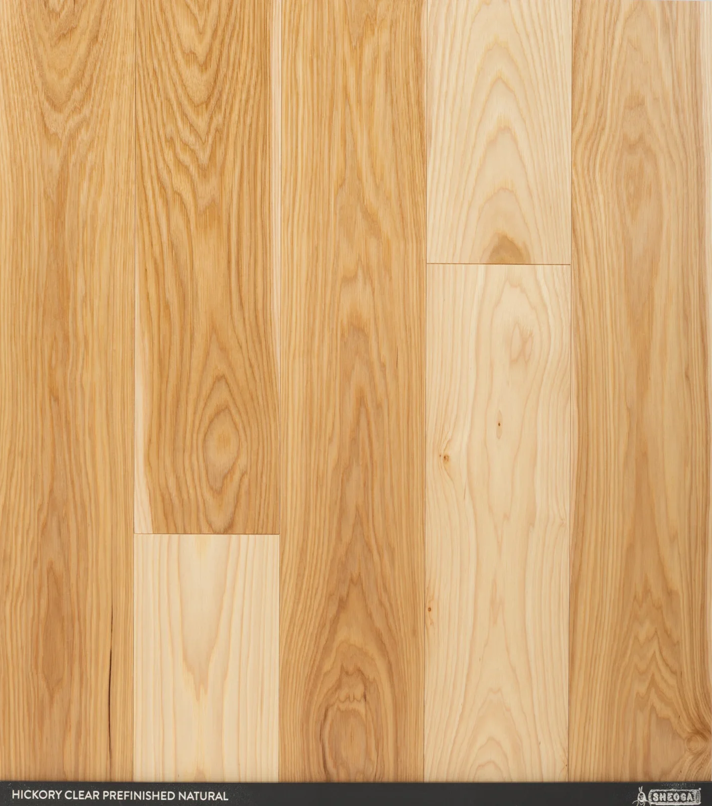 Sheoga Clear Hickory Natural prefinished solid hardwood flooring sample