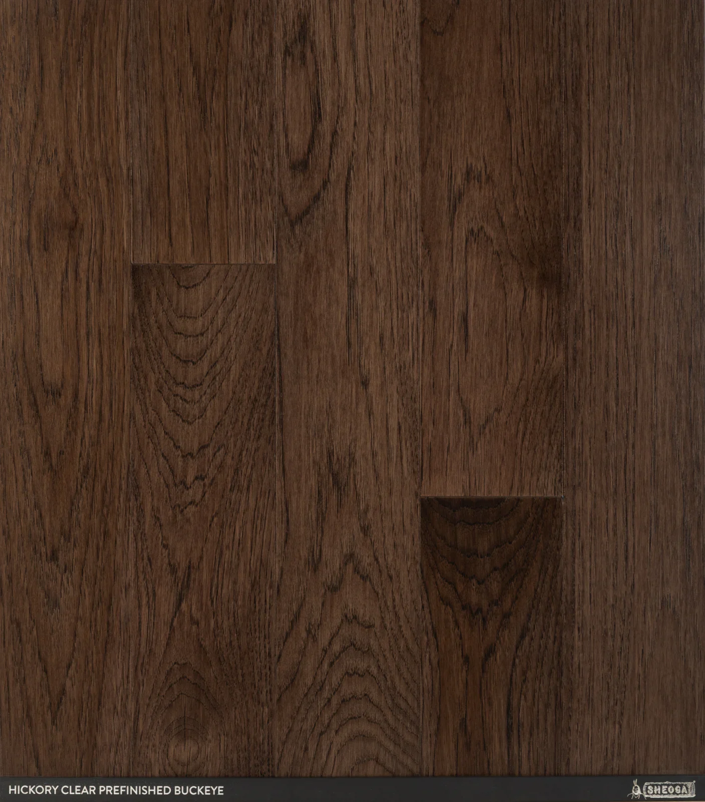 Sheoga Clear Hickory Buckeye prefinished solid hardwood flooring sample