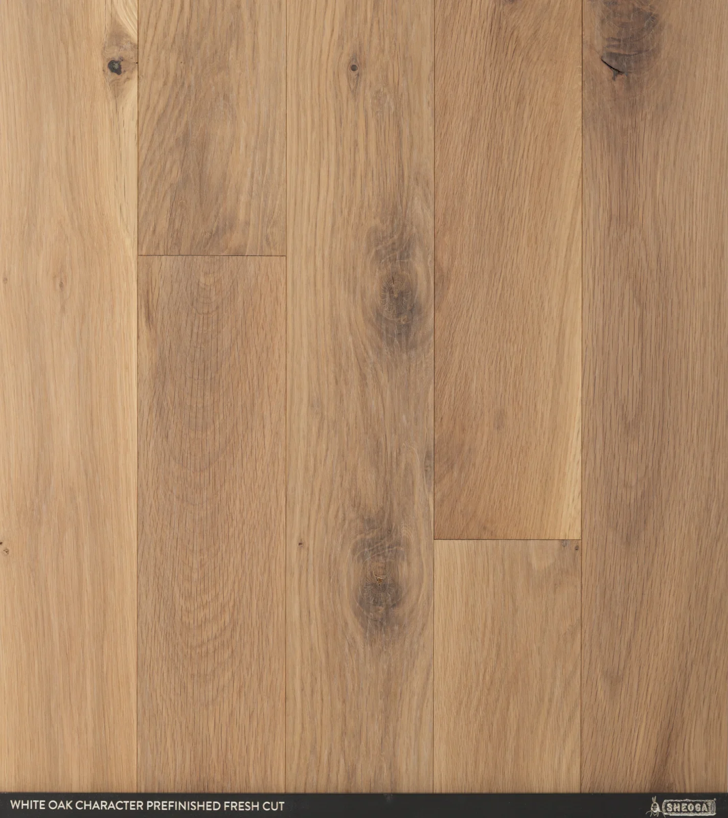 Sheoga Character White Oak Fresh Cut prefinished solid hardwood flooring sample